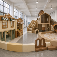 Équipement de terrain de jeu intérieur pour aire de jeux communautaire, modèle Ville de jeu de rôle avec clinique vétérinaire, pour entrepreneurs de projets commerciaux