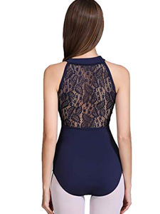 Leotardo de Ballet sin Mangas con Cuello de Encaje para Mujer, Traje de Danza de Nailon, Ropa de Práctica para Adultos - Product Image 2