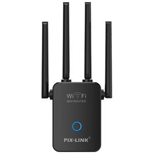 Répéteur WiFi Puissant 6 Antennes - Amplificateur Signal Jusqu'à 500 M² - 2 Ports LAN - Compatible Tous Routeurs