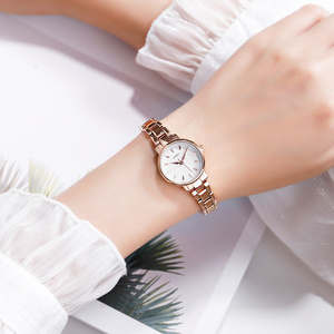 Reloj de cuarzo auténtico para mujer, reloj con pulsera de acero inoxidable con detalles de diamantes, reloj informal impermeable para negocios - Product Image 3