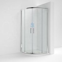 Douche d'angle en verre, clôture de salle de bains carrée avec plateaux de douche en plastique, 600mm, prix d'usine