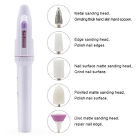 Vente en gros Mini stylo d'affûtage électrique de manucure pour polisseuse à ongles avec 5 têtes d'affûtage pour kit de polissage fin pratique