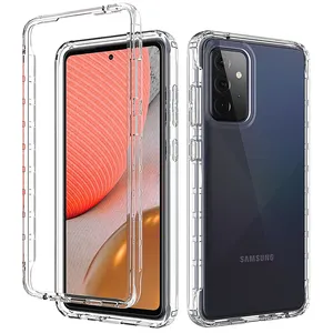 For Samsung A72 TPU PC Case 360 Full Body Clear Armor Cover Case for Samsung Galaxy A72 5G with Front Cover