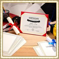 Papier pour certificat avec bordure en feuille d'aluminium 8,5 x 11 pouces pour l'impression de certificats personnalisables vierges pour diplômes de remise des diplômes