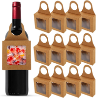 50 boîtes à vin portables, recyclables et réutilisables avec fenêtre, en carton, pliables et suspendables, pour bouteilles de vin vides, en stock