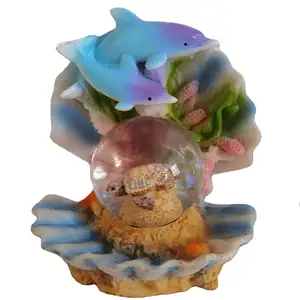 Hot Sale Polyresin Ocean Souvenir Shell Animal Decoration Gifts Snow Globe