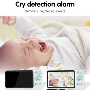 Moniteur Bébé 1080p 5 Pouces Double Mode avec <span class=keywords><strong>Audio</strong></span> Bidirectionnel, Vision Nocturne et <span class=keywords><strong>Lecteur</strong></span> de Musique Multifonctionnel pour Bébé et Soignant - Product Image 5