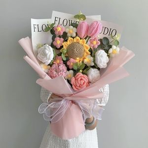 Handmade Cotton Crochet Flowers Large Bouquet for Wedding Valentine's Day <b>Easter</b>-Environment-Friendly Long Lasting <b>Gifts</b> - Product Image 6