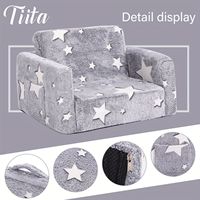 Canapé-lit moderne ultra-doux en tissu éponge pour enfants, facile à plier et à ranger, scellé sous vide pour le salon et la salle à manger des enfants