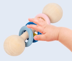 Juguetes musicales de madera al por mayor: Sonajeros de arcoíris, juguetes musicales de mano para bebés, instrumentos musicales Orff, juguetes de entrenamiento para sujeción manual - Product Image 4