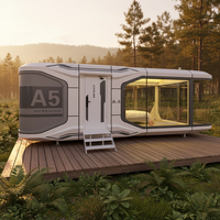 Capsule spatiale Maison préfabriquée 2 chambres Maison modulaire portable pour petit hôtel Jardin Maison Bungalow