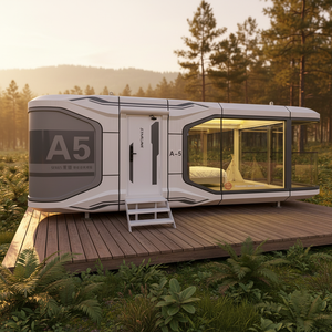 Casa Prefabbricata a Capsula Spaziale con 2 Camere da Letto, Casa Modulare Portatile per Mini Hotel, Casa da Giardino, <span class=keywords><strong>Bungalow</strong></span> - Product Image 1