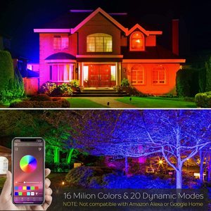 Projecteur LED 15W IP66 à haut lumen, corps en aluminium, contrôle par capteur de lumière, changement de couleur RVB, montage mural, éclairage extérieur pour jardin - Product Image 3