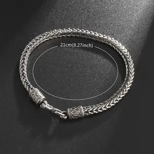 Pulsera personalizada estilo Ins de acero inoxidable Retro para hombre, cadena de estilo Punk, joyería trenzada hecha a mano, pulsera para hombre