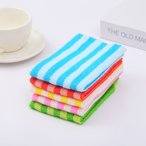 Kitchen Towel Striped Rectangle Highly <b>Absorbent</b> Non Stick Dish <b>Cloth</b> For Kitchen Cleaning Set Of Five Colors - Product Image 2