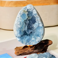 Cristal brut de Célestite bleue, grappe de Druzy, pierres de guérison, spécimens minéraux pour la décoration intérieure, la méditation Reiki, cadeau, vente en gros