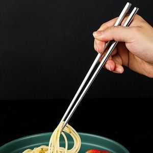 304 Stainless Steel Reusable Square Chopsticks Set <b>for</b> Home Dining, Restaurant Use or Custom Promotional <b>Gifts</b> - Product Image 4