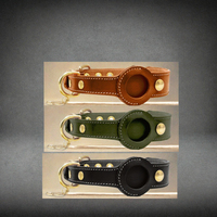 Collier de luxe pour chien en cuir réglable avec boucle métallique robuste et rubans solides, personnalisable (sans boîtier pour AirTag)