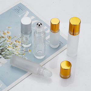 Sell 5ml 10ml 15ml Wooden Lid Rollerball Glass Cylindrical Roll <b>Bottle</b> Empty Clear <b>Amber</b> Luxury Essential Oil Packaging LK - Product Image 4