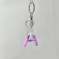 Porte-clés en acrylique liquide 3D flottant, artisanat pour soirées entre filles, ensemble de loisirs créatifs, porte-clés esthétique, porte-clés personnalisé avec lettre