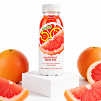 Étiquette thermorétractable personnalisée pour bouteille PETG de thé aux fruits de pamplemousse, enveloppe intégrale pour boisson