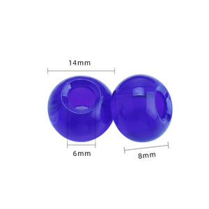 Cuentas sueltas de cristal redondas con agujero grande de 9x14MM, Cuentas planas de cristal transparente para hacer joyas, <span class=keywords><strong>abalorios</strong></span> para mujer, costura hecha a mano DIY - Product Image 3