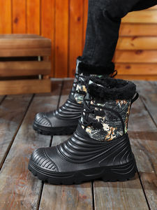 נעלי הרים אופנתיות לגברים של Greatshoes, מגפי שלג חורפיים עמידים למים לגברים, מגפי עור לגברים בעיצוב אישי - Product Image 2