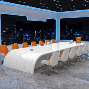 Meubles de salle de conférence de luxe en usine 2022 bureau en bois MDF bureau commercial table de réunion de conférence pour 14 personnes