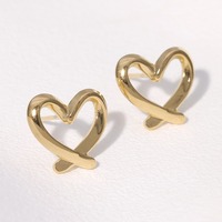 Pendientes chapados en oro de 18 quilates de acero inoxidable, joyería de moda para mujer, venta al por mayor