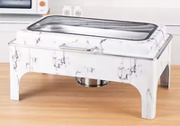 Ensemble de plats chauds de luxe en acier inoxydable, chauffe-plats commercial pour la restauration, chauffe-plats 9L, blanc/noir, marque TAIDING