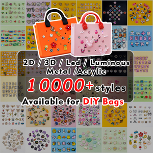 Custom EVA Tote <strong>Bag</strong> with Punch Holes for Shoe Charm Stylish Waterproof Handbag Beach Shopping Travel Clog Charm Tote <strong>Bag</strong> Handbag - Product Image 4