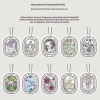Diffuseur de parfum pour voiture en papier à motif floral, design élégant imprimé, pour ornement d'intérieur automobile