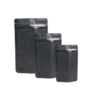 Gói màu đen mờ có thể khóa lại đứng lên túi nhôm lá bao bì khóa zip túi doypack Mylar lưu trữ túi thực phẩm