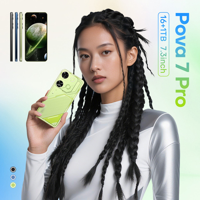 Pova7pro Pro Max LTE 6.6 Inch HD Octa Core Android Smart Cell Phone with Above 8000mAh Battery