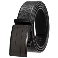 Ceinture pour homme en cuir de vache véritable avec boucle automatique, ceinture décontractée et habillée, 2 couleurs noir et marron, vente en gros