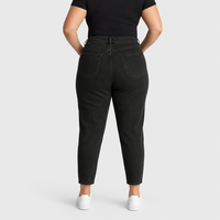 Jeans fuselés courts noirs taille haute pour femmes grandes tailles, en denim, taille US, OEM ODM, vente en gros