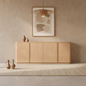 Rh וינטאג 'lyne 4 דלת במצוקה ארון תצוגה ארון בגדים מחסן עבור ספה & טלוויזיה מאחורי - Product Image 1