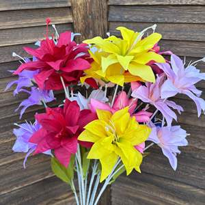 Venta al por mayor <span class=keywords><strong>de</strong></span> 3 cabezas artificiales <span class=keywords><strong>de</strong></span> seda tacto <span class=keywords><strong>Real</strong></span> Flor <span class=keywords><strong>de</strong></span> lirio blanco rosa para fiesta en casa Hotel boda decoración mesa <span class=keywords><strong>Centro</strong></span> pieza - Product Image 2