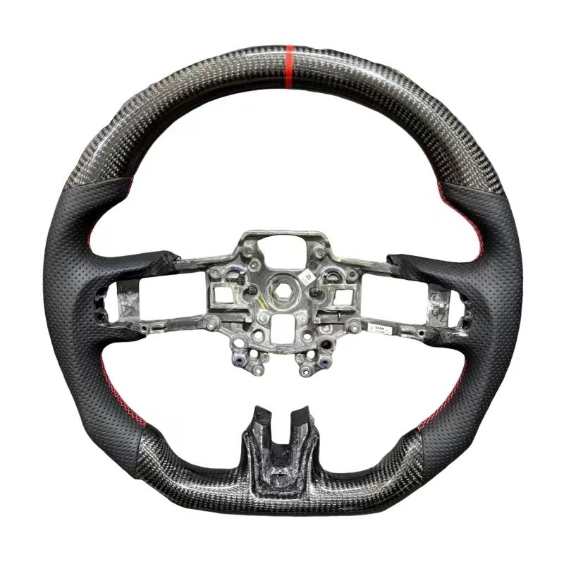 carbon fiber+perforated leather+red stripe on the top