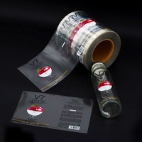 Bouteille de boisson étanche transparente personnalisée ingrédients de jus pour animaux de compagnie autocollants logo étiquette vintage rouleau jumbo 1.5 de haute qualité