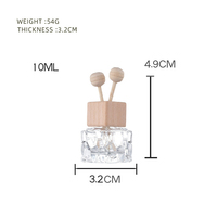 Diffuseur de parfum carré en verre pour voiture, bouteille diffuseur à bâtonnets avec bouchon à vis en bois, logo personnalisé, vente en gros