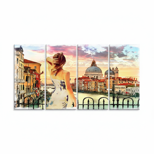 Venice Italy <b>Canvas</b> Print: Abstract Woman, Tempered Glass <b>Wall</b> Art,SET OF 4 <b>CANVAS</b> - Product Image 2