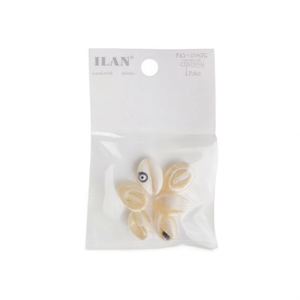 Perline di Conchiglia Ilan 16-18 mm con Design a Occhio e Bordo Dorato per Artigianato Fai-da-Te - Product Image 1