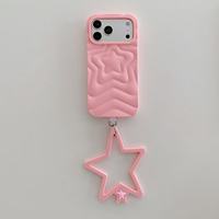 Nouvelle coque de téléphone en silicone 3D avec bracelet en silicone en forme d'étoile, coque de téléphone souple