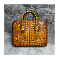 Sac porte-documents en peau de crocodile véritable de marque personnalisée de qualité supérieure pour hommes
