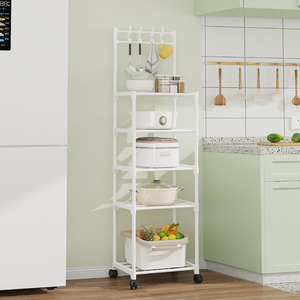 Organizador de Macetas Multiusos <span class=keywords><strong>para</strong></span> el Hogar, <span class=keywords><strong>Estante</strong></span> Metálico Móvil de Varias Capas <span class=keywords><strong>para</strong></span> Microondas, Organizador de Almacenamiento <span class=keywords><strong>para</strong></span> Cocina con Ganchos - Product Image 4