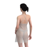 Robe Babydoll en maille blanche à col rond pour femme, transparente, de luxe, pour l'été et le printemps, idéale pour les mariages et la nuit
