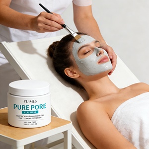 Masque de boue nettoyant en profondeur pour le visage PURE PORE CLAY - 100g, personnalisable OEM |   Acide salicylique exfoliant au charbon de bambou pour tous types de peau - Product Image 4