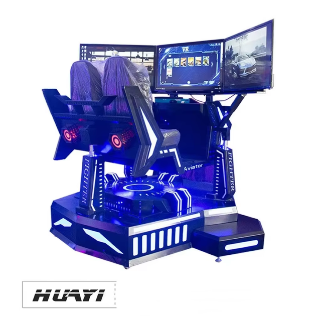 Commercial Grade 2-Seater Triple Screen Racing Simulator VR Arcade Machine Realistic Driving Controls Multi Coin Operated Games
