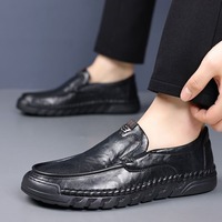Chaussures décontractées en PU pour hommes, automne, semelle souple, respirantes, imperméables, résistantes à l'usure, mocassins à enfiler, chaussures pour pères, vente en gros